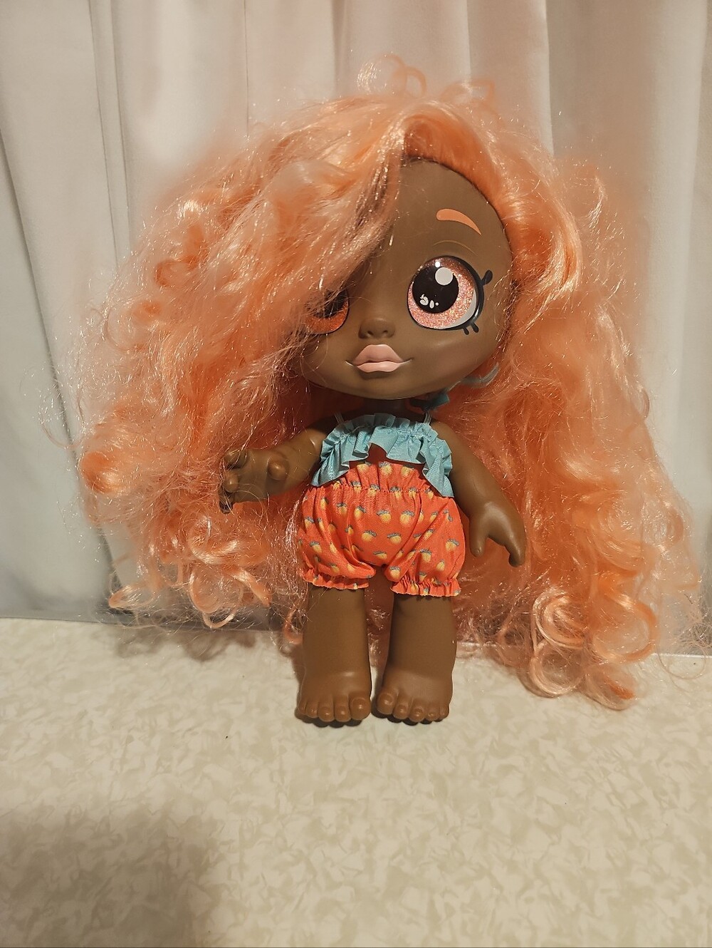 Kindi Kids Doll Peach-Haired Kids Fashion Doll with Orange Outfit